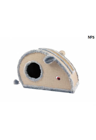 Домик-мышка для кошек с когтеточкой, 45×25×30 см