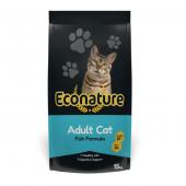Econature полноценный сухой корм для взрослых кошек с рыбой, (целый мешок 15 кг )