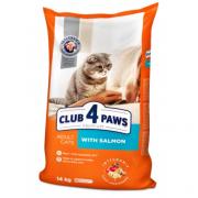 Club 4 Paws  сухой корм для взрослых кошек с лососем (целый мешок 14 кг)