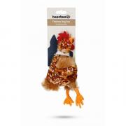 Beeztees Flatinos plush toy chicken плюшевая игрушка курочка для собак с пищалкой, 25 см
