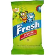 Mr.Fresh влажные антибактериальные салфетки для собак и кошек, 15 шт.