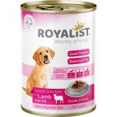 Royalist консервы для щенков мясные кусочки в соусе с ягненком 400 г
