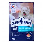 Club 4 paws для взрослых собак малых и средних пород с ягненком в желе, 100 г