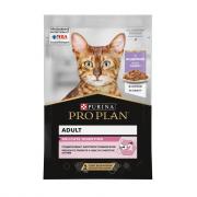 Pro Plan для взрослых кошек с чувствительным пищеварением с индейкой в соусе, 85 г