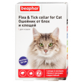 Beaphar Flea & Tick ошейник от блох и клещей для кошек, фиолетовый, 35 см, 1 шт