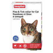 Beaphar Flea & Tick ошейник от блох и клещей для кошек, синий, 35 см, 1 шт