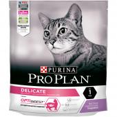 Pro Plan Delicate сухой корм для кошек с чувствительным пищеварением или с особыми предпочтениями в еде с индейкой 400 г