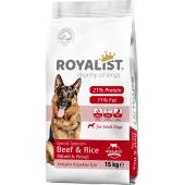 Royalist полнорационный сухой корм для взрослых собак всех пород, с телятиной и рисом (целый мешок 15 кг)