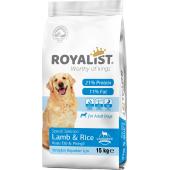 Royalist полнорационный сухой корм для взрослых собак всех пород, с ягнёнком и рисом (целый мешок 15 кг)