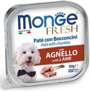 Monge Fresh нежные кусочки в паштете с ягненком для собак, супер премиум качества 100 гр