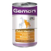 Gemon Adult Medium Chicken & Turkey полнорационный корм с кусочками курицей и индейкой, для взрослых собак средних пород, высокого премиального класса 1250 гр