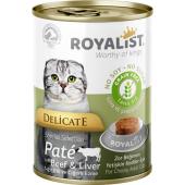 Royalist деликатный паштет для взрослых кошек с телятиной и печенью 400 г