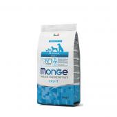 Monge Light Natural Super Premium Salmon сбалансированный полнорационный сухой корм, для взрослых собак всех пород, с лососем, супер премиум качества (на развес)