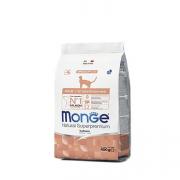 Monge Adult Natural Superpremium Salmon полнорационный сухой корм для взрослых кошек, с лососем без добавления сои, супер премиум качества 400 гр