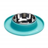 Beeztees Silicone stainless steel feeding or drinking bowl металлическая миска с силиконовой основой, зеленая, Ø19×3,5 см, 125 мл