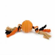 Beeztees Sumo Fit Ball игрушка резиновый мячик с веревкой для собак, оранжевый, 31×Ø7,9 см
