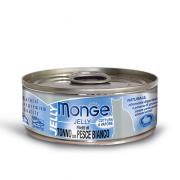 Monge Jelly Tuna Fillets with White Fish желейное филе тунца с белой рыбой для кошек, супер премиум качества 80 гр
