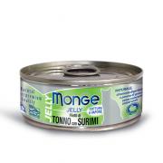 Monge Jelly Tuna Fillets with Surimi желейное филе тунца с сурими, для кошек, супер премиум качества 80 гр