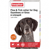 Beaphar Flea & Tick ошейник инсектоакарицидный для собак, оранжевый, 65 см