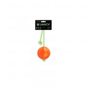 Collar Liker Lumi мячик со светящим шнуром для щенков и собак мелких пород, оранжевый, Ø5 см