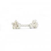 Beeztees Flossy rope, white cotton игрушка канат с двумя узлами для собак, белый, 40 см, 240 г