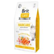 Brit Care Cat Grain Free Hair Care Healthy & Shiny Coat, сухой беззерновой корм для кошек с лососем и курицей для поддержания блеска шерсти и здоровья кожи, (целый мешок 7 кг)
