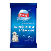 Cliny салфетки влажные для собак и кошек, 10 шт.