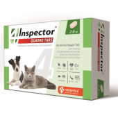 Inspector таблетки для кошек и собак от внешних и внутренних паразитов 2-8 кг, 2 шт.