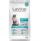 Lavital Cat Sensitive полноценный сухой корм для чувствительных кошек с лососем (целый мешок 12 кг)