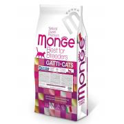 Monge Cat Premium İndoor 4 in 1 сухой корм для взрослых кошек, живущих в помещении с курицей и рисом (целый мешок 10 кг)