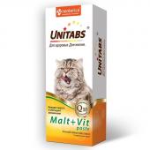 Unitabs Malt+Vit paste паста для кошек для вывода шерсти из желудка, 120 мл