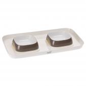 Ferplast Glam Tray XS пластиковый поднос с мисками для кошек и собак, 40 х 23 х 4,5 см, 0,4 л