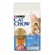 Cat Chow корм для кошек 3 в 1c высоким содержанием домашней птицы и с индейкой: контроль образования комков шерсти, уход за полостью рта, здоровье мочевыводящей системы 400 г
