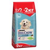 Dog Chow корм для щенков всех пород до 1 года с ягненком,12+2 кг