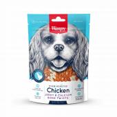Wanpy Chiken Jerky & Calcium Bone Twists лакомство для собак куриное вяленое мясо и кальциевые косточки 100 г