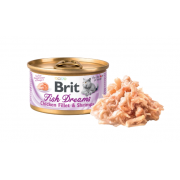 Brit Fish Dreams консервы с куриным филе и креветками для кошек, 80 г
