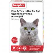 Beaphar Flea & Tick ошейник от блох и клещей для кошек, красный, 35 см, 1 шт