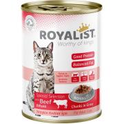 Royalist консервы для взрослых кошек мясные кусочки в соусе с телятиной 400 г