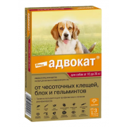Advocate для собак от 10 до 25 кг эндоэктоцид 1 пипетка 2,5 мл