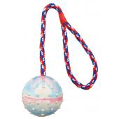 Trixie игрушка каучуковый мяч с верёвкой 30 см