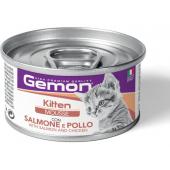Gemon Kitten влажный корм для котят с лососем и курицей 85 г