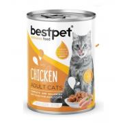 Bestpet Chiken for adult cats влажный корм с курицей в соусе для взрослых кошек 400 г