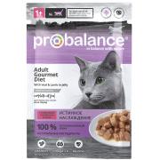 Pro Balance Adult Gourmet Diet влажный корм для кошек с телятиной и ягненком в желе, 85 г