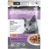 Pro Balance Adult Gourmet Diet влажный корм для кошек с телятиной и кроликом в желе 85 г