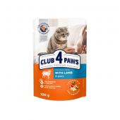 Club 4 paws влажный корм для кошек с ягненком в соусе 100 г