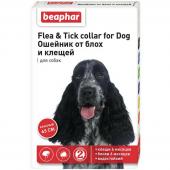 Beaphar Flea & Tick ошейник от блох и клещей для собак средних пород, красный, 65 см