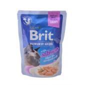 Brit Premium,влажный корм для стерилизованных кошек с лососем в соусе 85 г