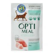 Optimeal Sterilized для стерилизованных кошек и котов с индейкой и курицей