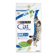 Cat Chow корм для кошек 3 в 1: контроль образования комков шерсти, уход за полостью рта, здоровье мочевыводящей системы (целый мешок 1.5 кг)
