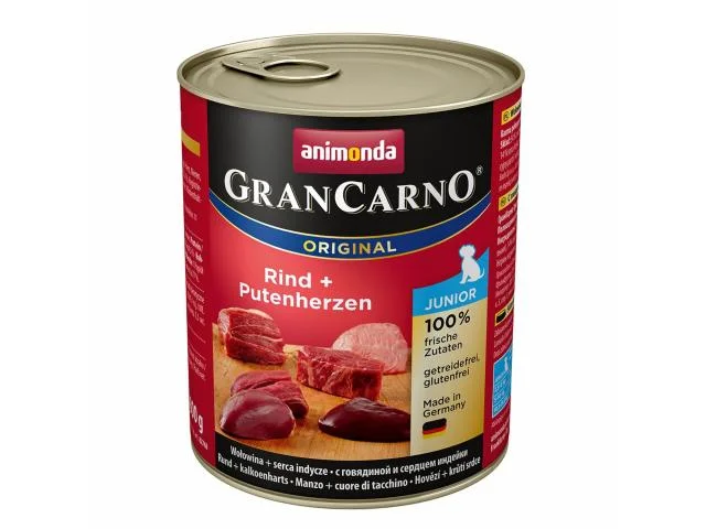 1020037 Gran Carno Junior с говядиной и сердцем индейки для щенков, 800 г — изображение 1